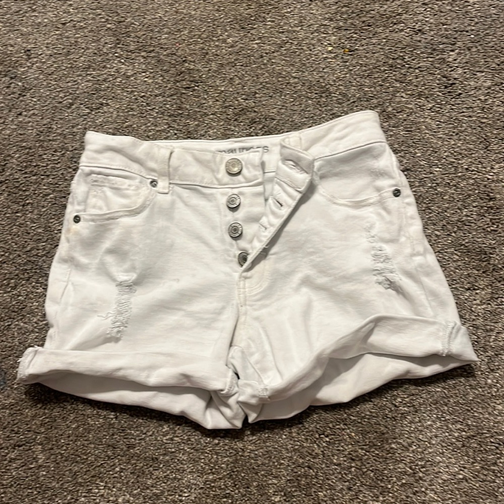 white jean shorts